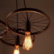 Loft Retro Restaurant Bar Pendant Lamps American country wrought iron chandeliers industrial style wheels