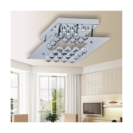 Max 20W Modern/Contemporary Crystal / LED / Bulb Included Electroplated Metal Flush MountLiving Room / Bedroom / Kitchen / Study