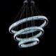 LED Crystal Pendant Lights Modern Lighting Three Rings D406080 K9 Large Crystal Hotel Ceiling Light Fixtures