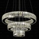 LED Crystal Pendant Lights Modern Lighting Three Rings D406080 K9 Large Crystal Hotel Ceiling Light Fixtures