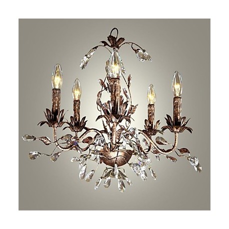40-60 Vintage Candle Style Antique Brass Metal Chandeliers Bedroom