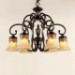 Chandeliers/Pendant Lights/6 Lights/Lampshade Down/ Vintage/Country/Living Room/Bedroom/Metal+Glass