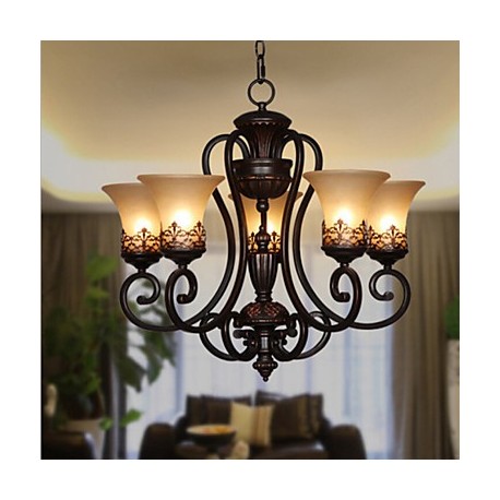 Max 60W Vintage / Country / Island Painting Metal Chandeliers / Flush Mount Living Room / Bedroom / Dining Room / Kids Room / Ha