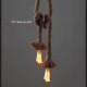 1 Light DIY Art Hemp Rope Light Creative Hemp Rope Droplight Long 150CM Send 1 Bulb