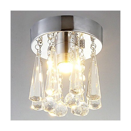 1-Light LED Semi Flush Mount in Crystal