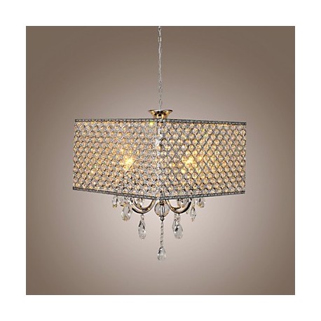 Max 60W Modern/Contemporary / Drum Crystal Painting Metal Chandeliers Living Room / Bedroom / Dining Room