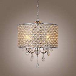 Drum Chandelier Crystal Modern 4 Lights