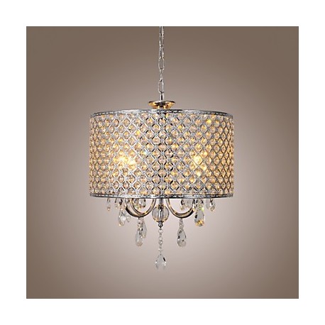 Drum Chandelier Crystal Modern 4 Lights