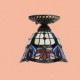 E27 220V 20*17CM 3-10銕uropean Rural Creative Arts Stained Glass Absorb Dome Lamp Led Light