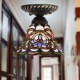 E27 220V 20*17CM 3-10銕uropean Rural Creative Arts Stained Glass Absorb Dome Lamp Led Light