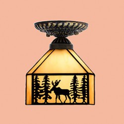 E27 220V 20*17CM 3-10銕hristmas European Rural Creative Arts Stained Glass Absorb Dome Lamp Led Light