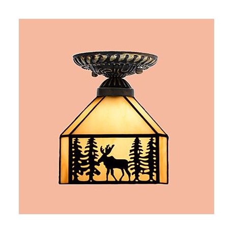E27 220V 20*17CM 3-10銕hristmas European Rural Creative Arts Stained Glass Absorb Dome Lamp Led Light