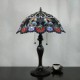 Flower Pattern Table Lamp, 2 Light, Zinc Alloy Glass Painting