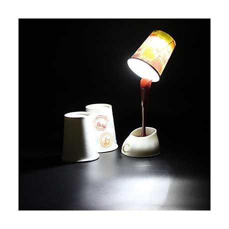 DIY Pouring Coffee Design White Light LED Table Lamp (USB/3xAAA)