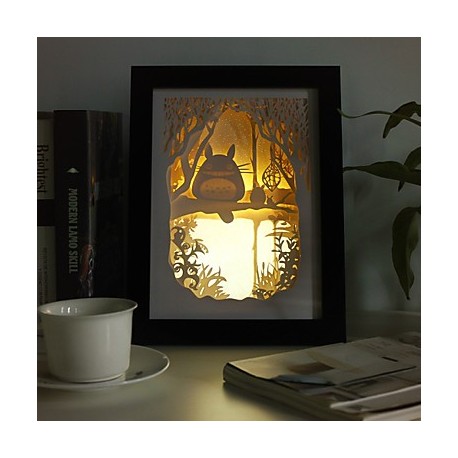 12W 23*23*6CM Christmas Present Novel 3 D Sketch Paper Carving Lamp Creative Mural Frame Lamp Light Led