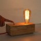 E27 20*10*7CM 15-20㎡220V Button Switch Edison Bulbs Bedroom Nightstand Real Wood Desk Lamp LED Light