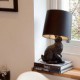 Cartoon Rabbit Table Lamp Resin Carved Body Fabric Shade