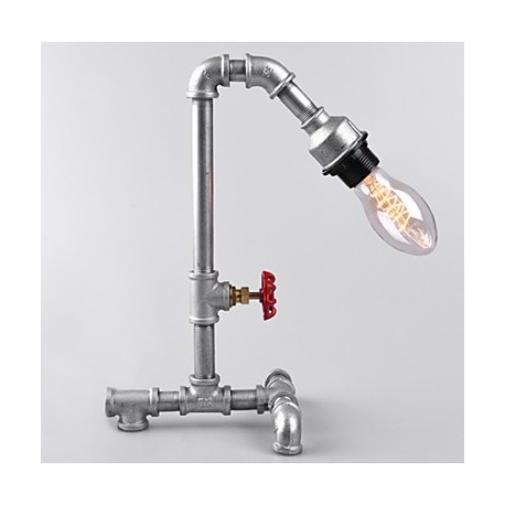 2015 DIY Antique Iron Water Pipe Tube Desk Lamp Metal Steampunk Industrial Light Edison Bulb lamp/ Retro Bulb-B010