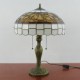 Table Lights with 2 Lights with Glass LampShade - Electroplate Finish