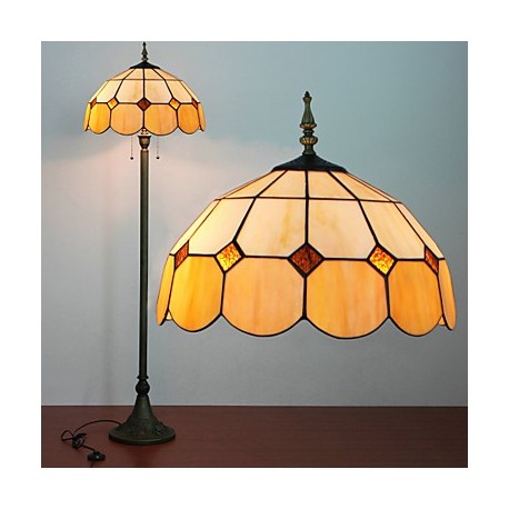 Mongolian Yurt Decoration Floor Lamp, 2 Light, Resin Glass Painting Process