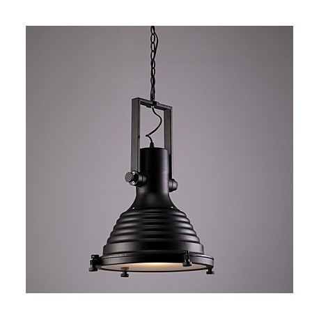 Retro Bar Iron Pendant Lamp and Glass Shade For Coffee Shop