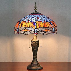 Butterflies Decoration Table Lamp, 2 Light, Resin Glass Painting