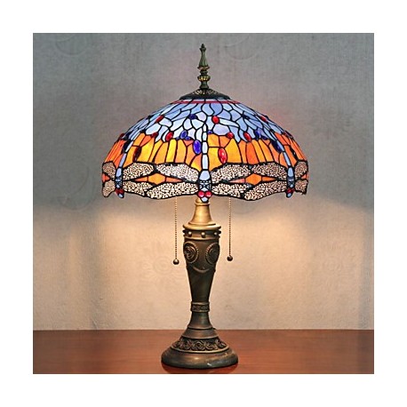 Butterflies Decoration Table Lamp, 2 Light, Resin Glass Painting