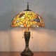 Floral Shade Table Lamp, 2 Light, Resin Glass Painting