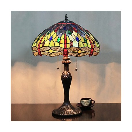 Butterflies And Beads Table Lamp, 2 Light, Resin Glass Painting