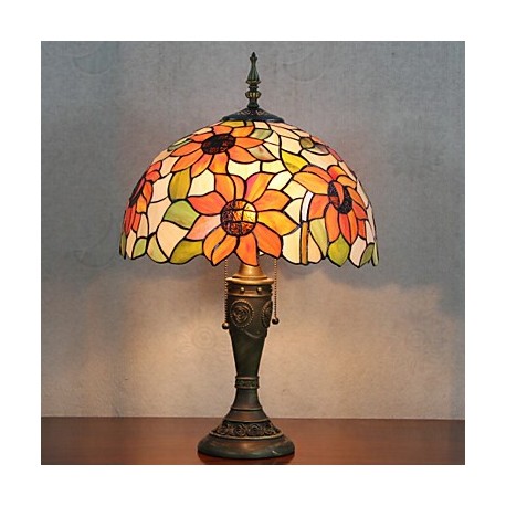 Table Lamp, 2 Light, Resin Glass Painting