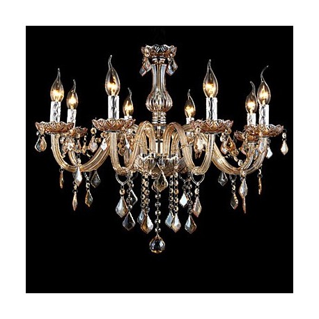 Luxury Crystal Candle Chandelier Amber Crystal