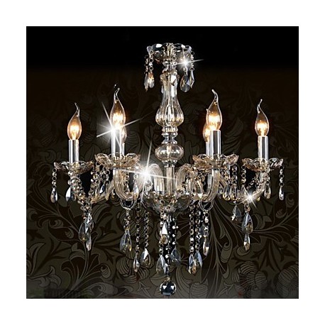 110V OR 220V 6 Lights Luxury Crystal Chandelier/Cognac Color/K9 Crystal Chandeliers Living Room / Bedroom