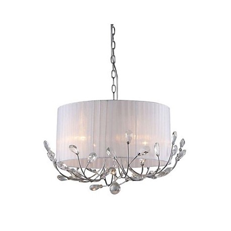 Modern Crystal Chandelier With Fabric Shade Max 4*40W