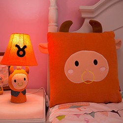 Taurus Bedside Cartoon Table Lamp,Cute Orange Cloth