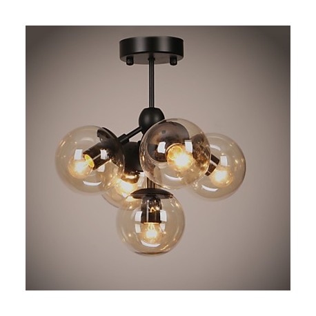 Chandeliers 5 Lights/Glass Ball Lights/ Retro Living Room / Hallway / Outdoors / Garage Metal