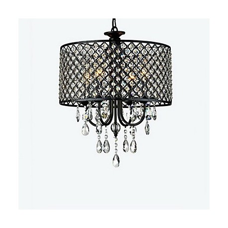 Max 60W Modern/Contemporary / Drum Crystal Chrome Chandeliers Living Room / Bedroom / Dining Room / Study Room/Office