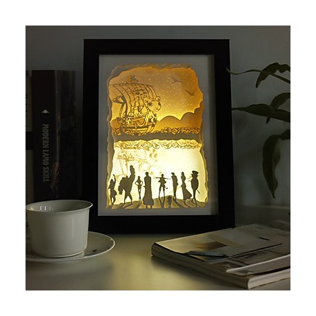 23*23*6CM Christmas Present Novel 3 D Sketch Paper Carving Lamp Creative Mural Frame Lamp Light Led