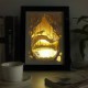 23*23*6CM Christmas Present Novel 3 D Sketch Paper Carving Lamp Creative Mural Frame Lamp Light Led