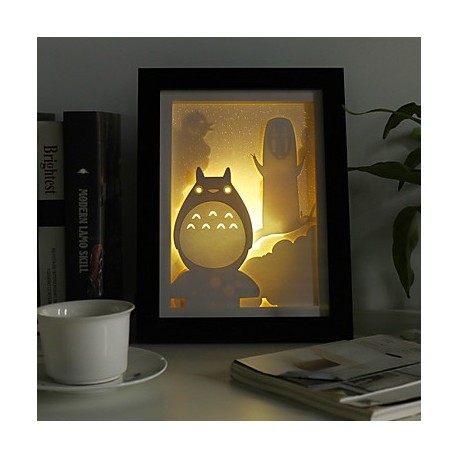 23*23*6CM Christmas Present Novel 3 D Sketch Paper Carving Lamp Creative Mural Frame Lamp Light Led