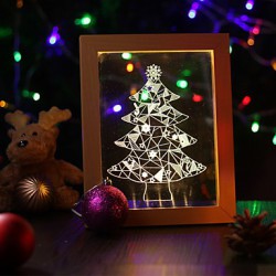 22*19*7.5CM 3 D Frame Wood Night Light Creative Gift Stereo Led Frame Light Christmas Gift Table Lamp Light Led