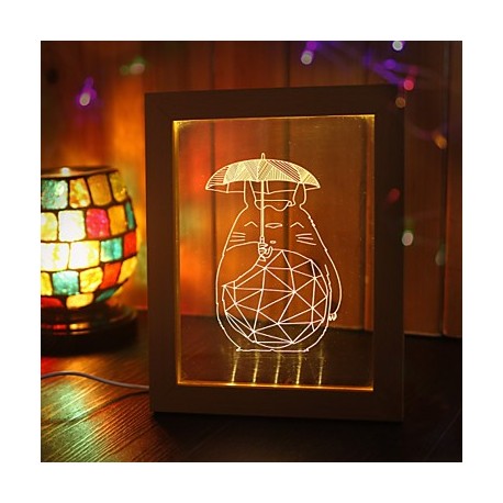 22*19*7.5CM 3 D Frame Wood Night Light Creative Gift Stereo Led Frame Light Christmas Gift Table Lamp Light Led