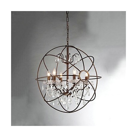 MAX:60W Vintage Crystal Painting Metal Chandeliers Bedroom / Dining Room / Entry / Hallway