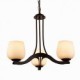 Iron Painting Chandelier with Glass Shade Classic Lighting Lamp 3 Heads