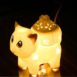 Valentine'S Day Ceramic Incense Small Night Light Sweet Lamp Aing Kind Of Sweet Gift Desk Lamp Led Light