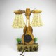 Valentine'S Day Creative Furnishing Articles Gifts Boutique Handicraft The Violin With Wooden Clock Desk Lamp Led Light